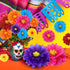 36 Pcs Mexican Paper Flowers Colorful Fiesta Tissue Paper Flowers Pom Poms Mexican Carnival Paper Flowers for Floral Party Backdrop Wedding Birthd...