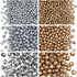Set of Czech Faceted Glass Beads, Fire-Polished, Round 3mm, 4mm, 6mm. Two colors: Silver and gold. A total of 500 Pieces. Kit for Jewelry Making....