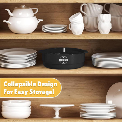 Popco Silicone Popcorn Maker - Microwave Popcorn Popper with Handles - Collapsible Bowl, Heat-Resistant, Easy to Clean, Ideal for Family Movie Nig...