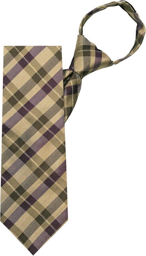 Jacob Alexander Men's Checkered Zipper Neck Tie...
