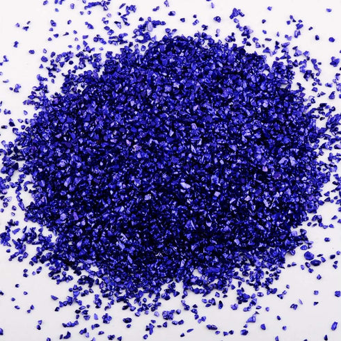 Crushed Glass Irregular Metallic Chips Sprinkles Chunky Glitter Dark Blue 100g 2-4mm for Nail Arts Craft DIY Vase Filler Epoxy Resin Mold Scrapboo...