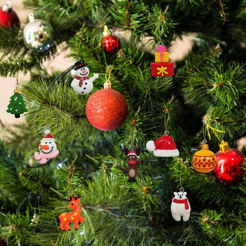 30pcs Mini Christmas Ornaments for Mini Tree Decorations Small Christmas Ornaments Resin Miniatures for Craft Christmas Decor...