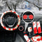 9 Pack Fluffy Cow Print Steering Wheel Cover for Women,ZXGHIJJ Cute Cow Plush Steering Wheel Cover Soft & Warm Fuzzy Steering Wheel Cover Set with...
