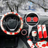 9 Pack Fluffy Cow Print Steering Wheel Cover for Women,ZXGHIJJ Cute Cow Plush Steering Wheel Cover Soft & Warm Fuzzy Steering Wheel Cover Set with...