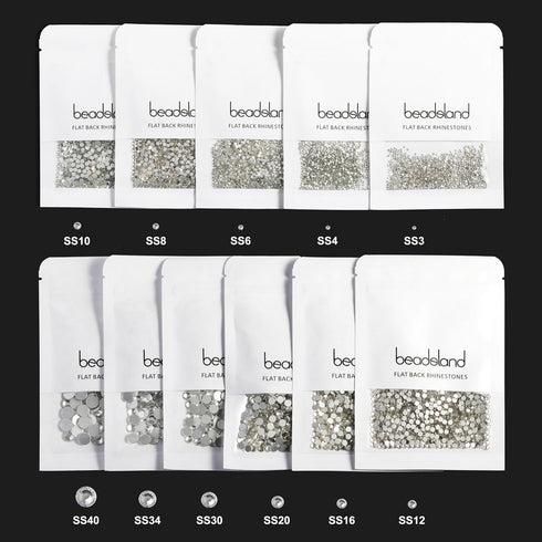 beadsland 1440pcs Flat Back Crystal Rhinestones Round Gems for Nail Art and Craft Glue Fix, CrystalAB (SS12(2.9-3.0mm))...