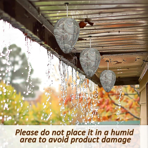 DECYOOL 4 Pack Paper Wasp Nest Decoy Hanging Wasp Nest Stay Away from Wasps Hornets Yellow Jackets(Dark Green)...