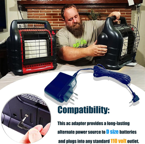 DC AC Power Adapter for Mr Heater MH18B Big Buddy & Tough Buddy Heater 6 Volt US Compatible with mr heater parts F274865 F274830 MH18BRV...
