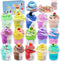 15 Pack Dual Color Slime Toy - Butter Slime with Cake Charms Included,Super Soft & Non-Sticky,Educational Stress Relief Toy,Birthday Gifts for Gir...