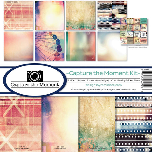 Reminisce Capture The Moment Scrapbook Collection Kit, Multi Color Palette 12-x-12-Inch...