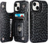HAOPINSH for iPhone 15 Wallet Case with Card Holder, Black Leopard Cheetah Pattern Back Flip Folio PU Leather Kickstand Card Slots Case for Women ...