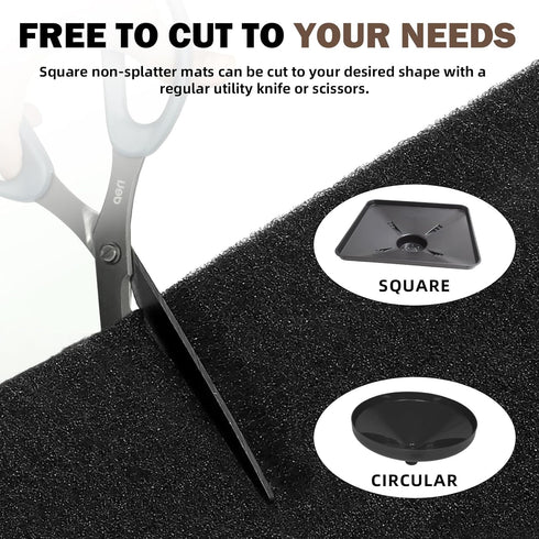 22" Oil Drain Splash Pad, No Splatter Pad, Square Oil Drains Anti Splash Oil Change Mat for Car Changing Oil Transmission Drain Pan, Black Heat-Re...