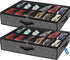 Under Bed Shoe Storage Organizer for Closet Fits 24 Pairs-Sturdy Underbed Shoe Storage Box Bins,Set of 2 (Linen-like Black)...