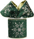 HUIHUANG Snowflake Wired Ribbon 4 inch Green Velvet Ribbon with Gold Glitter Snowflakes for Christmas Trees, Wreaths, Tree Top Bows, Garland, Stai...