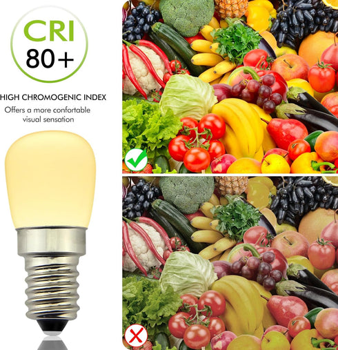 Poeland 1.5W LED Bulb Light 120V E14 Base Pack of 2 Warm White...
