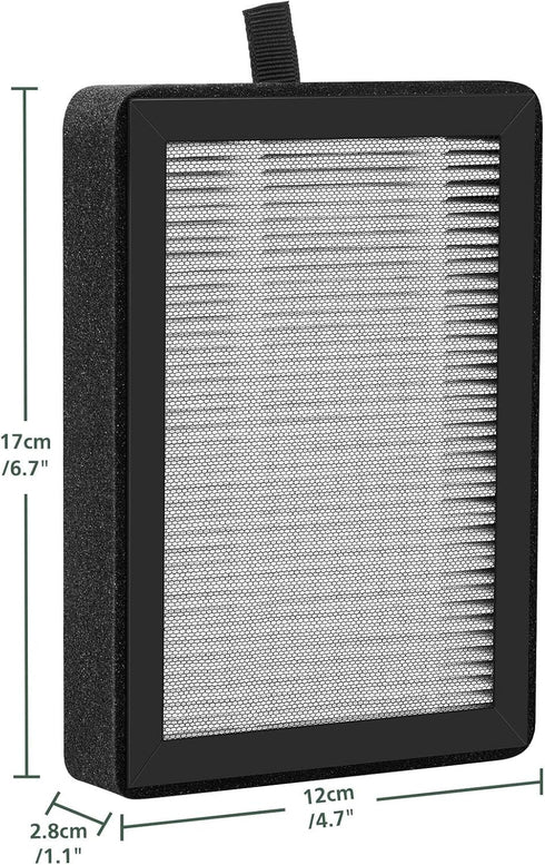 4 Pack LV-H128 Replacement Filter Compatible with LEVOIT LV-H128 / PUURVSAS (HM669A) / ROVACS (RV60) Air Purifiers, 3-in-1 HEPA, Activated Carbon ...