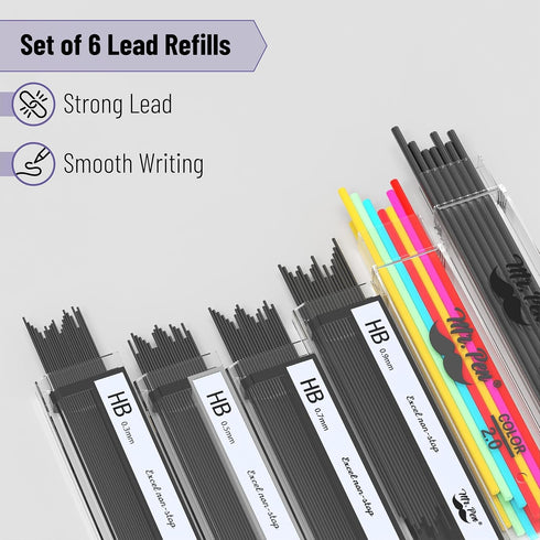 Mr. Pen- Metal Mechanical Pencil Set in Leather Case, 5 Sizes, 0.3, 0.5, 0.7, 0.9, 2mm, mechanical pencils, Sketching Pencils, Drafting Pencil, Me...