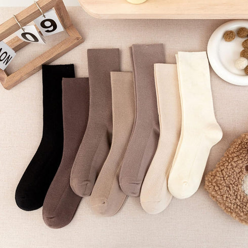 7 Pairs of Comfortable Fashion Wool Socks for Girls, Athletic Soft Socks for Women, Above Ankle Crew Stretch Neutral Socks for All Season...