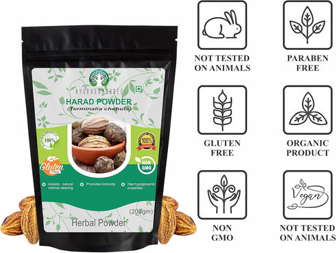 Haritaki Powder 200 Gm I Terminalia Chebula Powder I an Ayurvedic Herb for Detoxification & Rejuvenation for Vata I Vata Kapha and Pitta BalancerI...