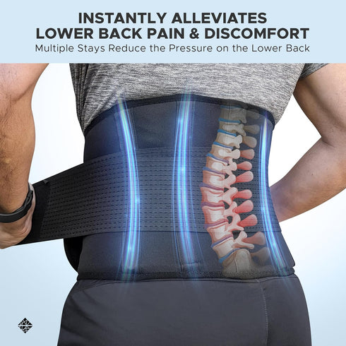 Elastic Lumbar Support Belt for Women & Men - Adjustable Back Brace for Herniated Disc Pain Relief, Heavy Lifting, Workouts & Exercise - Lower Bac...