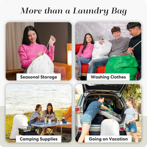 Nylon XL Laundry Bag - Locking Drawstring Closure, Machine Washable, These Large Bags Will Fit a Laundry Basket and Strong Enough to Carry up to T...