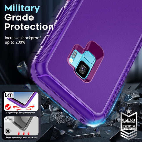 LeYi for Samsung S9 Case, Galaxy S9 Cases, 3 in 1 Full Body Shockproof Rubber Dustproof Rugged Defender Protection Phone Cover for Samsung S9 Phon...