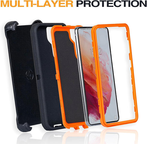 WallSkiN Case for Galaxy S23 (6.2") Heavy Duty Full Body Military Grade Drop Protection Carrying Cover Holder | Holster for Men Belt with Clip Sta...