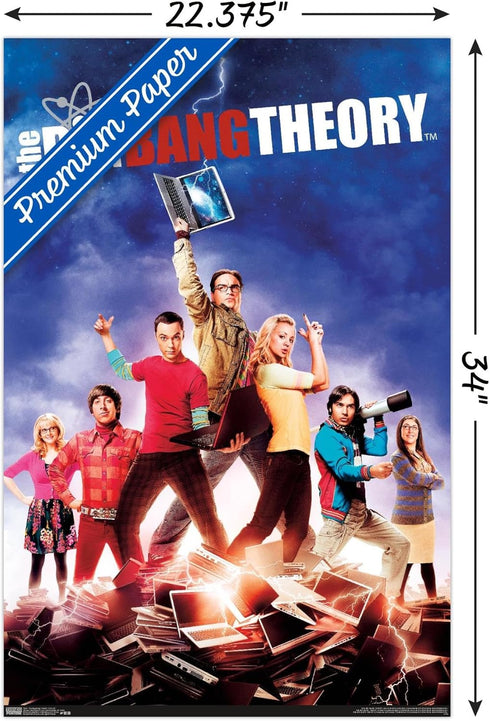 Trends International The Big Bang Theory - Key Art Wall Poster, 22.375" x 34", Premium Poster & Mount Bundle...