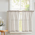 Vangao Stripe Farmhouse Kitchen Curtains 36 Inch Length Linen Blend Cafe Curtains Tickingstripe Tier Drapes Pinstripe Semi-Sheer Small Window Trea...