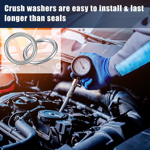 Mudder 50 Pieces Aluminum Engine Oil Crush Washers Drain Plug Gaskets Oil Drain Plug Gasket (Compatible with Audi/Volkswagen Part N0138157)...