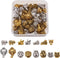 Fashewelry 48pcs Animal Tibetan Loose Spacer Beads Mixed Wolf Lion Owl Elephant Leopard Dragon Head Alloy Beads for Necklace Bracelet Earring Craf...