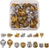 Fashewelry 48pcs Animal Tibetan Loose Spacer Beads Mixed Wolf Lion Owl Elephant Leopard Dragon Head Alloy Beads for Necklace Bracelet Earring Craf...