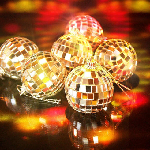 12 Pcs Silver Disco Mirror Ball for Party Decoration, Christmas Tree Wedding Birthday Party Ornaments(4CM)...