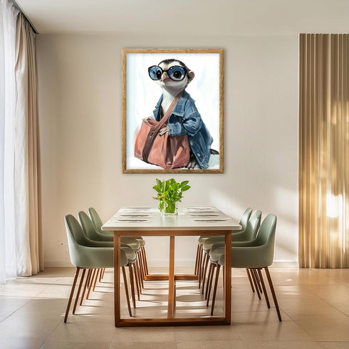 Posterizer 1 pcs-anthropomorphic penguin with clothes 1-Kids Room Art-Art for Animal Lovers-Decor for nursery toddlers kids room- unframed wall ar...