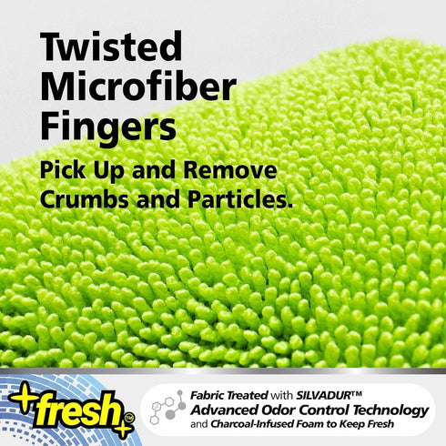 Fresh Professional Microfiber Sponge Cloths, Fabric Treated with SILVADUR Advanced Odor Control Technology and Charcoal-Infused Foam, 6-Pack Spong...