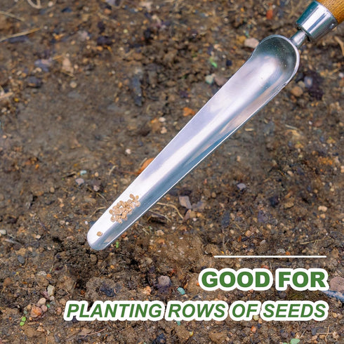 Seeding Widger, Stainless Steel Garden Planting Trowel for Repotting, Long and Narrow Widger for Weeding from Tight Areas, Hand Transplanter with ...