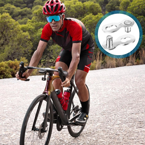 3 Pair Bike Chain Link Bicycle Missing Link for 8-9-10 Speed Chain Bike Chain Master Link Reusable Steel Bike Chain Link Professional Chain Link C...