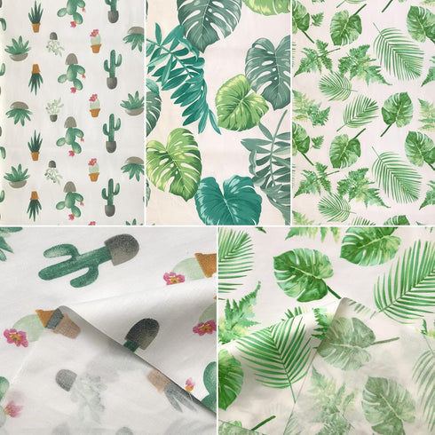 8pcs 18 x 22inches (46x56cm) Cotton Fabric Cactus Pattern Pre-Cut Quilt Squares Fat Quarters Fabric Bundles for Sewing and Quilting...