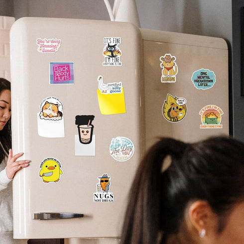 13PCS Funny Meme Magnets for Fridge - Funny Fridge Magnet Adults Refrigerator Fun Cute Meme This is Fine Dog Duck Dumpster Fire Anime Magnetics fo...