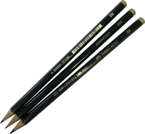 Faber-Castell 9000 Graphite Sketch Pencil Art Set (8B - 2H) with Kneaded Art Eraser, Large Dust Free Eraser and Sharpener...