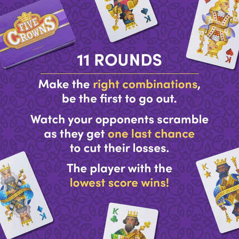 PlayMonster Five Crowns Collectible Tin – Card Game for Kids and Adults, Family Game Night, The Game isn’t Over Until the Kings Go Wild!, 5 Suited...