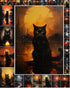 Decoupage Paper Pack (35 Sheets 6"x8") Witchy Black Cats on Halloween in Spooky Cities FLONZ Vintage Illustration Pictures Cards for Decoupage, Cr...