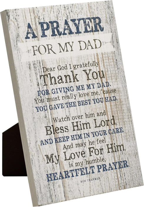 DEXSA Prayer for My Dad Wood Frame Wall Plaque for Father’s Day, Birthday Gift for Dad | Made in USA | Bonus Dad Gift, Father-in-Law Picture Frame...