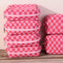 Checkered Makeup Bag Preppy Cosmetic Bag Bulk Pink Makeup Pouch Personalize Travel Toiletry Bag Organizer Cute DIY Makeup Brushes Storage Bag for ...