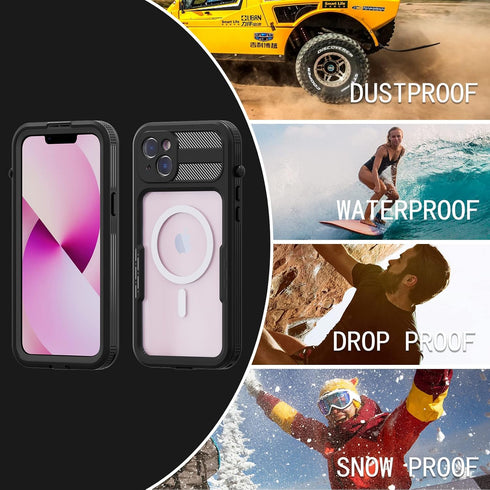 Waterproof Case for iPhone 14, iPhone 14 Case with Built-in Screen Protector Full-Body Heavy Duty Protection Rugged Shockproof Case for iPhone 14 ...