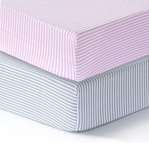 100% Cotton Jersey Knitted Mini crib sheets for Boys and Toddler, Soft and Breathable, crib sheets girl Snug Fit, Machine Washable, Multiple Color...