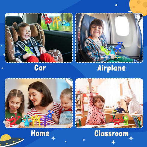 Suction Toys Kids Bath Toys: 24 Pcs Kids Sensory Suction Toys No Hole Bath Toys, Great Suction Fidget Toys Windows Travel Airplane Suction Cup Toy...