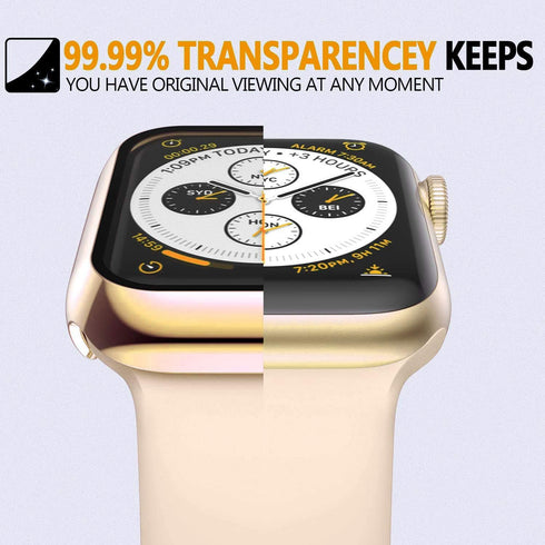 HANKN 2 Pack 45mm Hard PC Plated Case Compatible with Apple Watch Series 9 8 7 45mm Tempered Glass Screen Protector Case, Cover Shockproof Iwatch ...