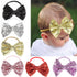 Song Qing Baby Infant Girls Hair Band Sequined Bow Headband Turban Knot Hair Headwear Gold...