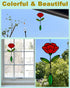 Stained Glass Window Hangings, Garden Suncatchers for Window and Wall Decor, Flower...