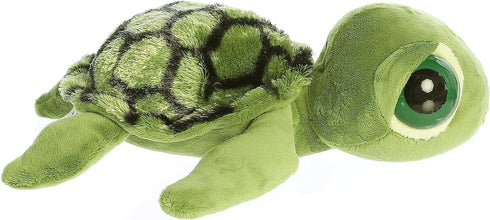 Aurora® Enchanting Dreamy Eyes™ Slide Sea Turtle Stuffed Animal - Captivating Gaze - Aesthetic Appeal - Green 10 Inches...